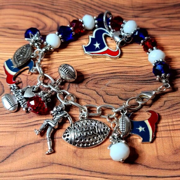 Houston Texans Beaded Charm Bracelet - Picture 3 of 3